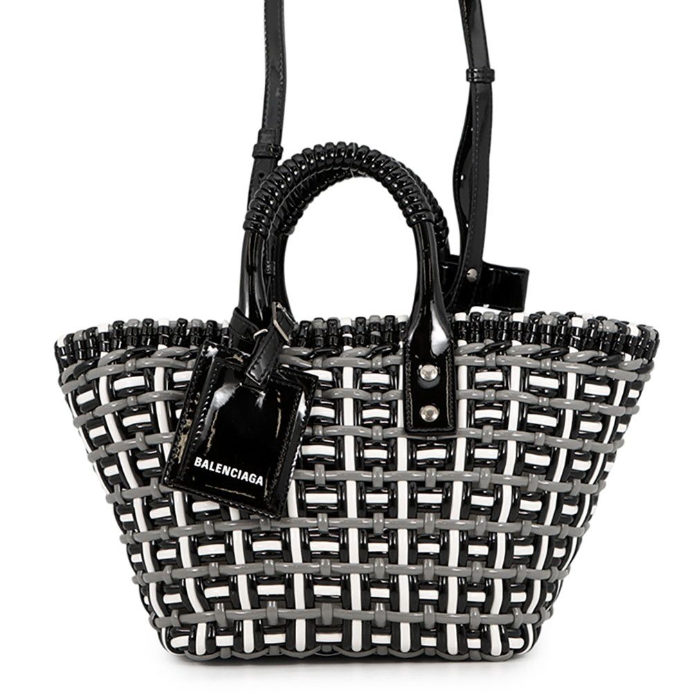 Balenciaga Bistro Basket XS Patent 2-Way Shoulder Bag Black
