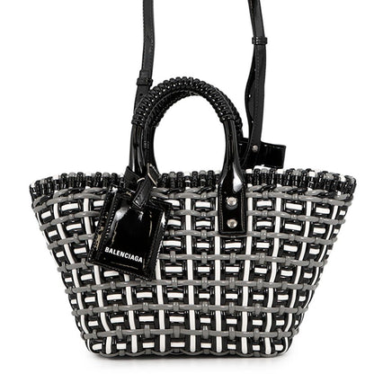 Balenciaga Bistro Basket XS Patent 2-Way Shoulder Bag Black