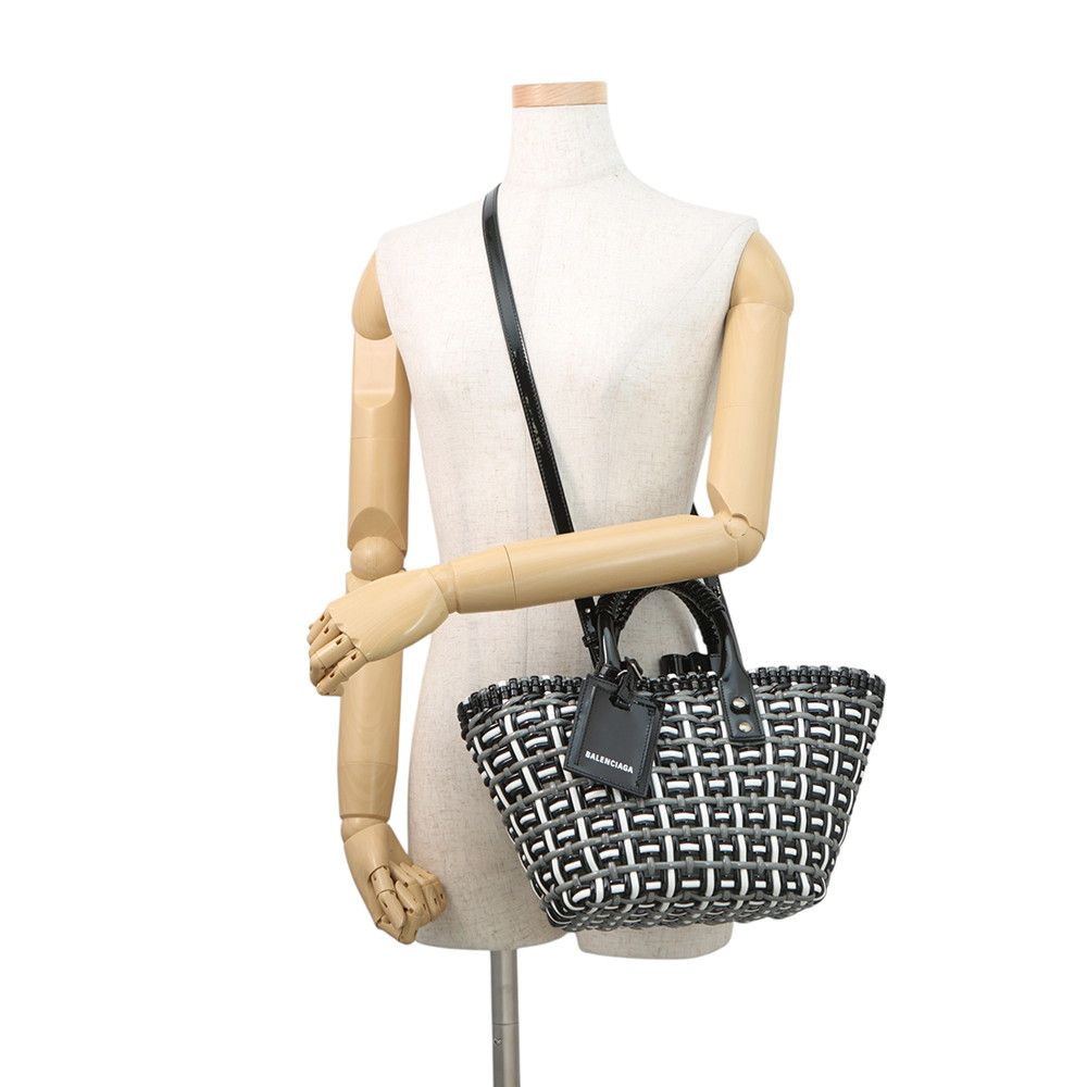 Balenciaga Bistro Basket XS Patent 2-Way Shoulder Bag Black — view 5