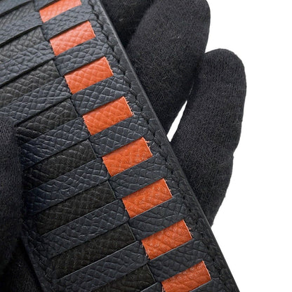 Hermes Shoulder Strap Bandouliere Tresage de Cuir Blue Orange Black Silver Epsom — view 5