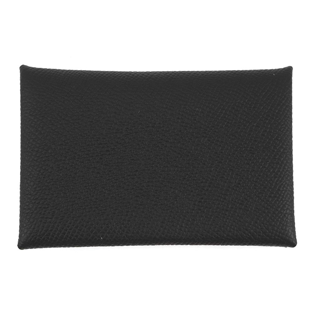 Hermes Card Case Calvi Black Epsom Business Holder — view 3