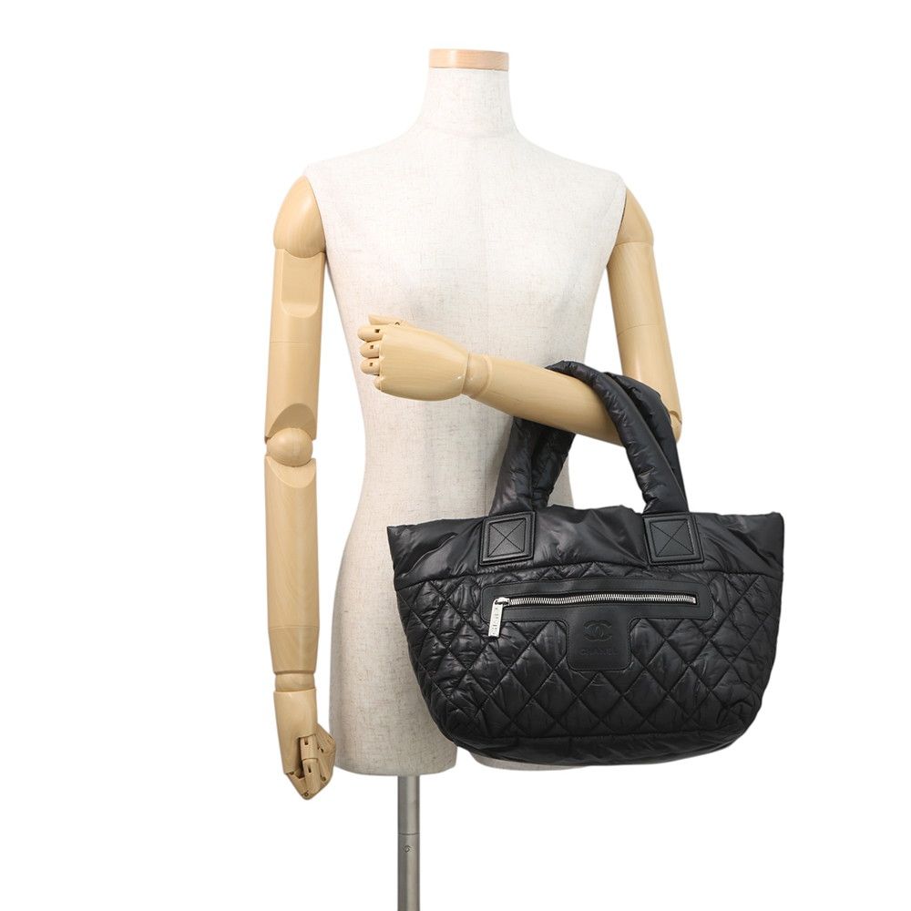 Chanel Tote Quilted CC Logo Cococo Small Nylon Black — view 4
