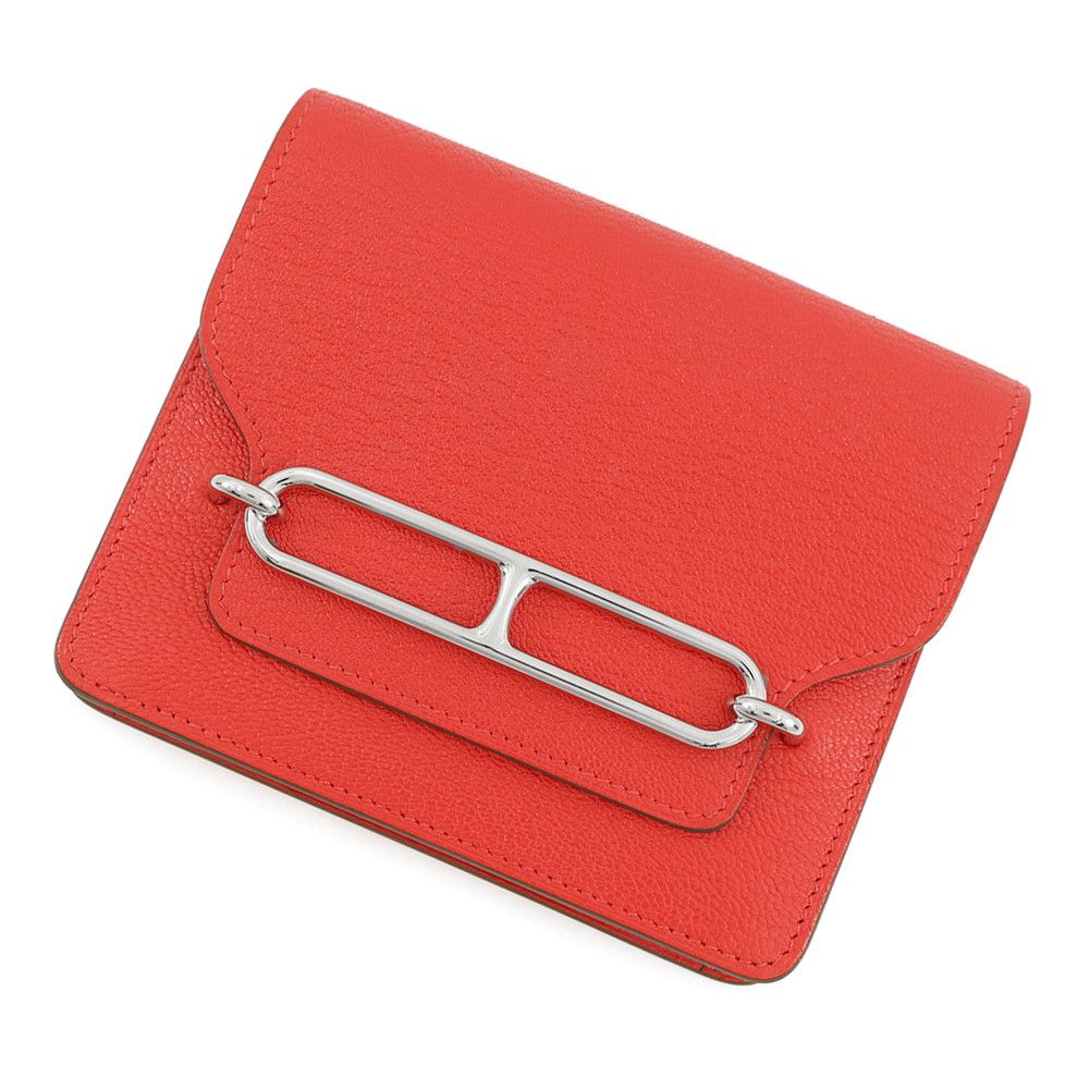 Hermes Wallet Roulis Slim le Juku Silver Chevre Misor
