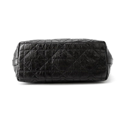 Dior Shoulder Bag Macro Cannage Hobo Bag Crinkled Calfskin Black — view 3