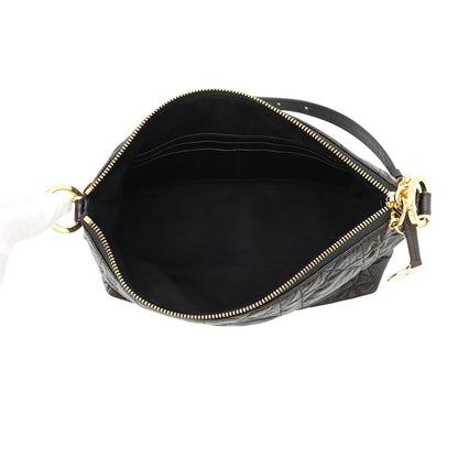Dior Shoulder Bag Macro Cannage Hobo Bag Crinkled Calfskin Black — view 5