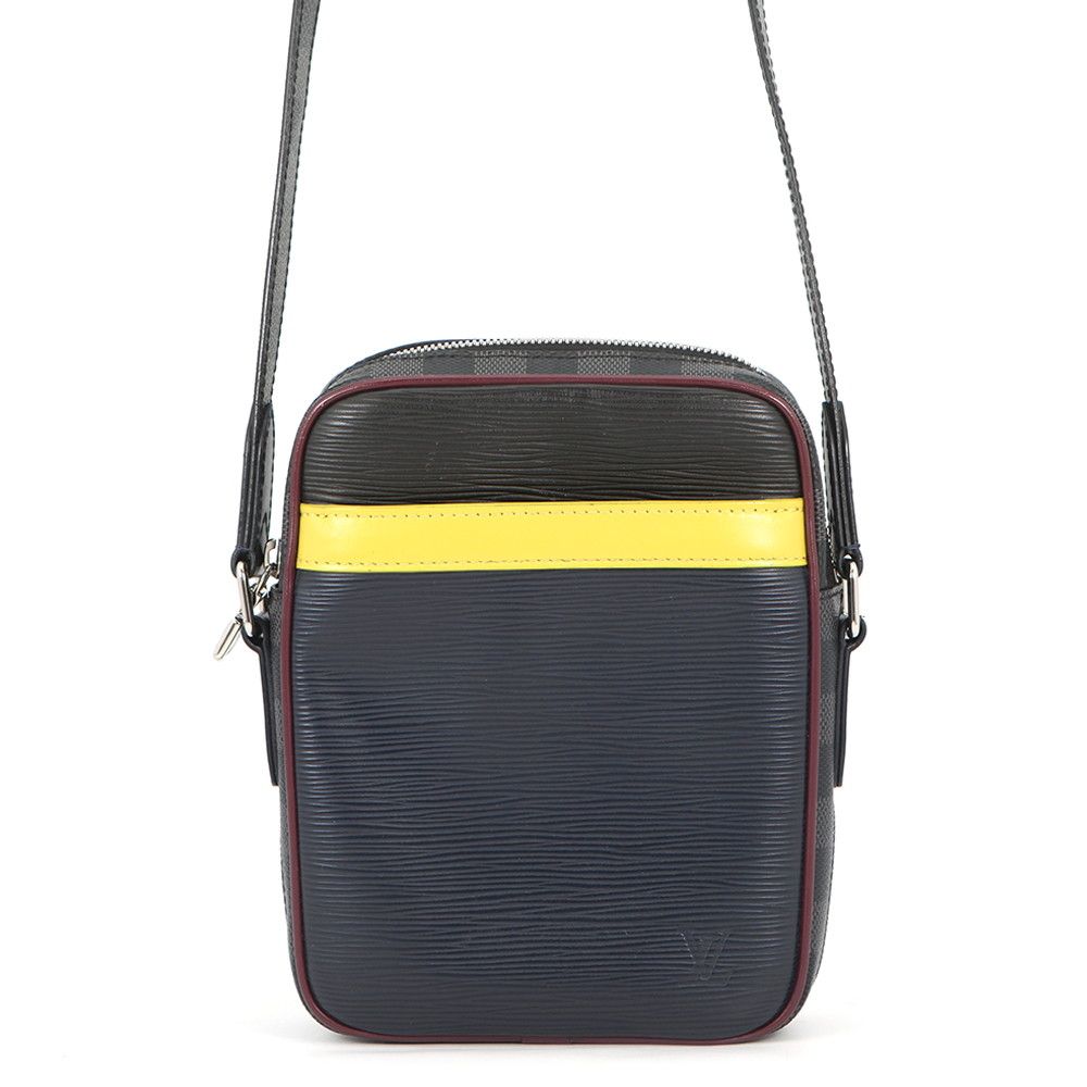 Louis Vuitton Shoulder Bag Damier Graphite Epi Danube Slim Black