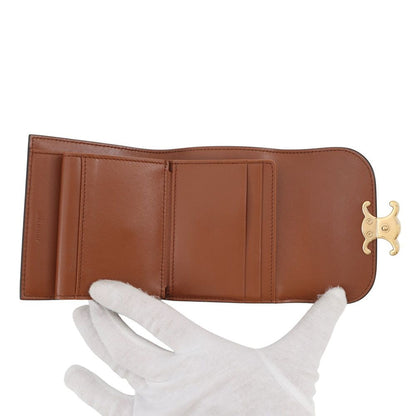 Celine Trifold Wallet Triomphe Flap Small Canvas Leather — view 4