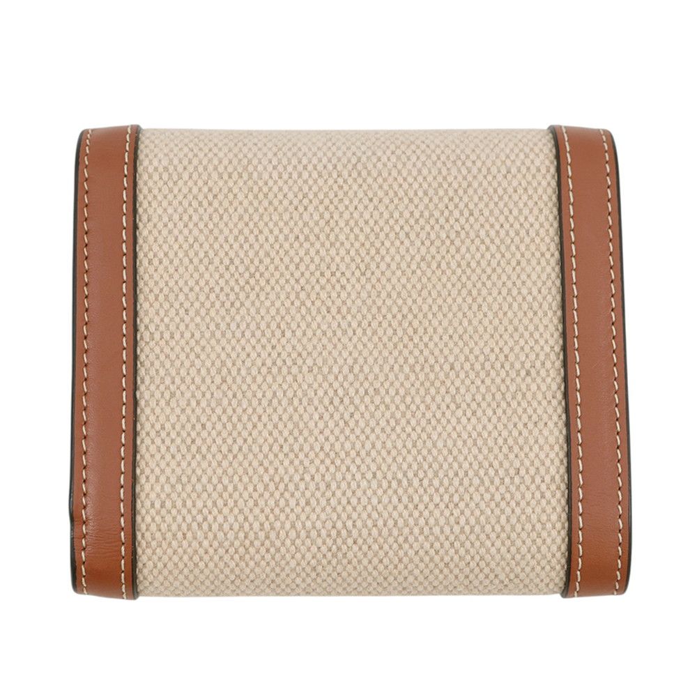 Celine Trifold Wallet Triomphe Flap Small Canvas Leather — view 3