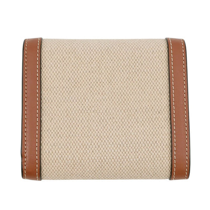 Celine Trifold Wallet Triomphe Flap Small Canvas Leather — view 3