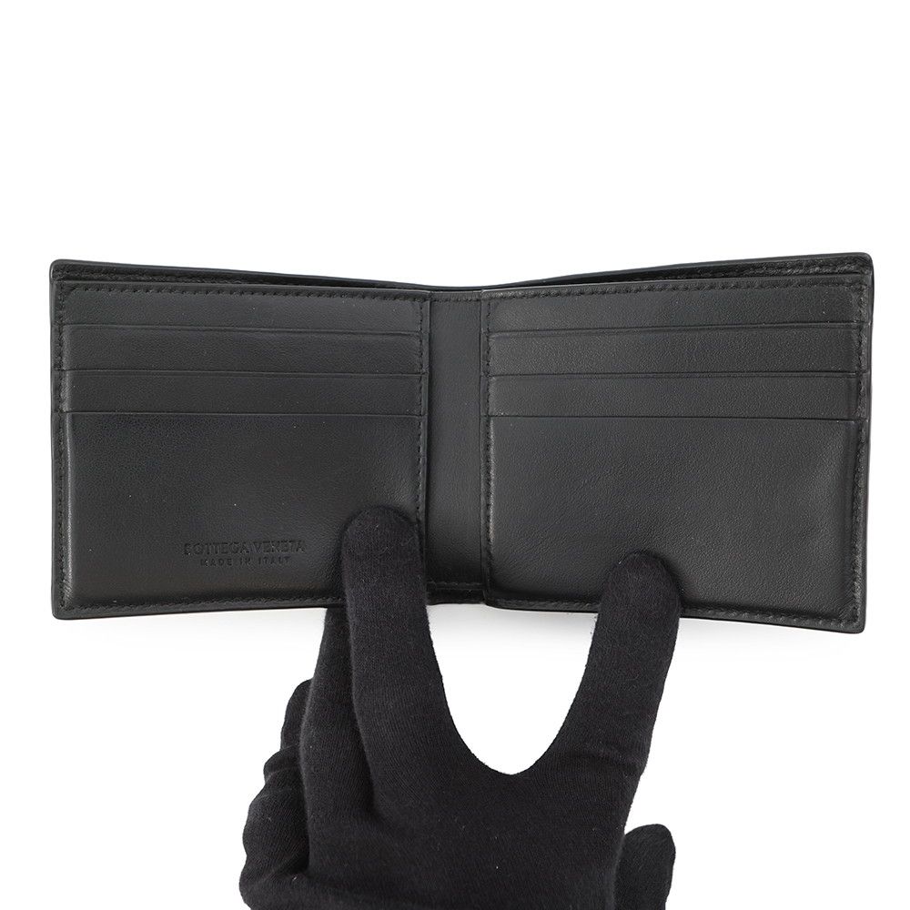 Bottega Veneta Bifold Wallet Maxi Intrecciato Leather Black — view 4