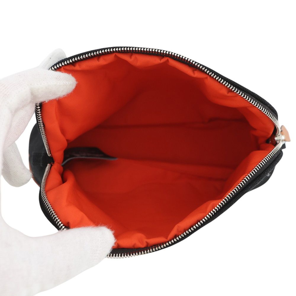 Hermes Pouch Bolide PM Black Silver Cotton Case — view 4