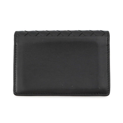 Bottega Veneta Card Case Intrecciato Leather Business Holder Black — view 3