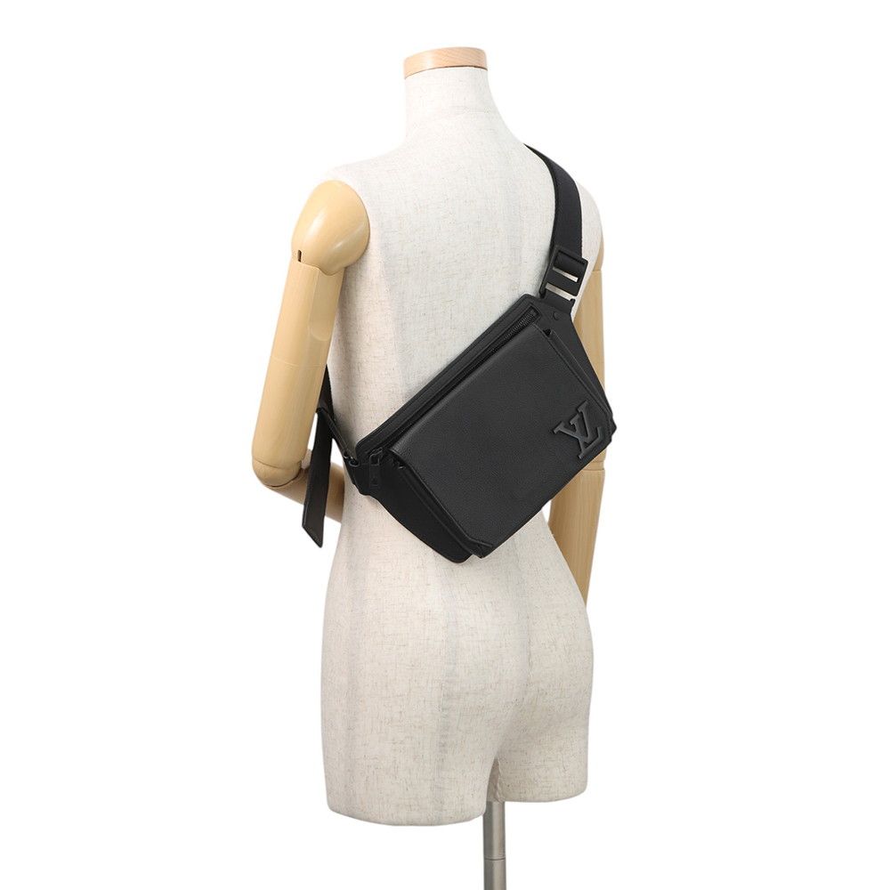 Louis Vuitton Belt Bag Gray Leather Takeoff Sling Black — view 5