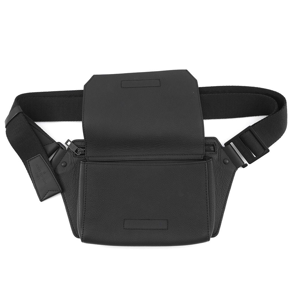 Louis Vuitton Belt Bag Gray Leather Takeoff Sling Black — view 6