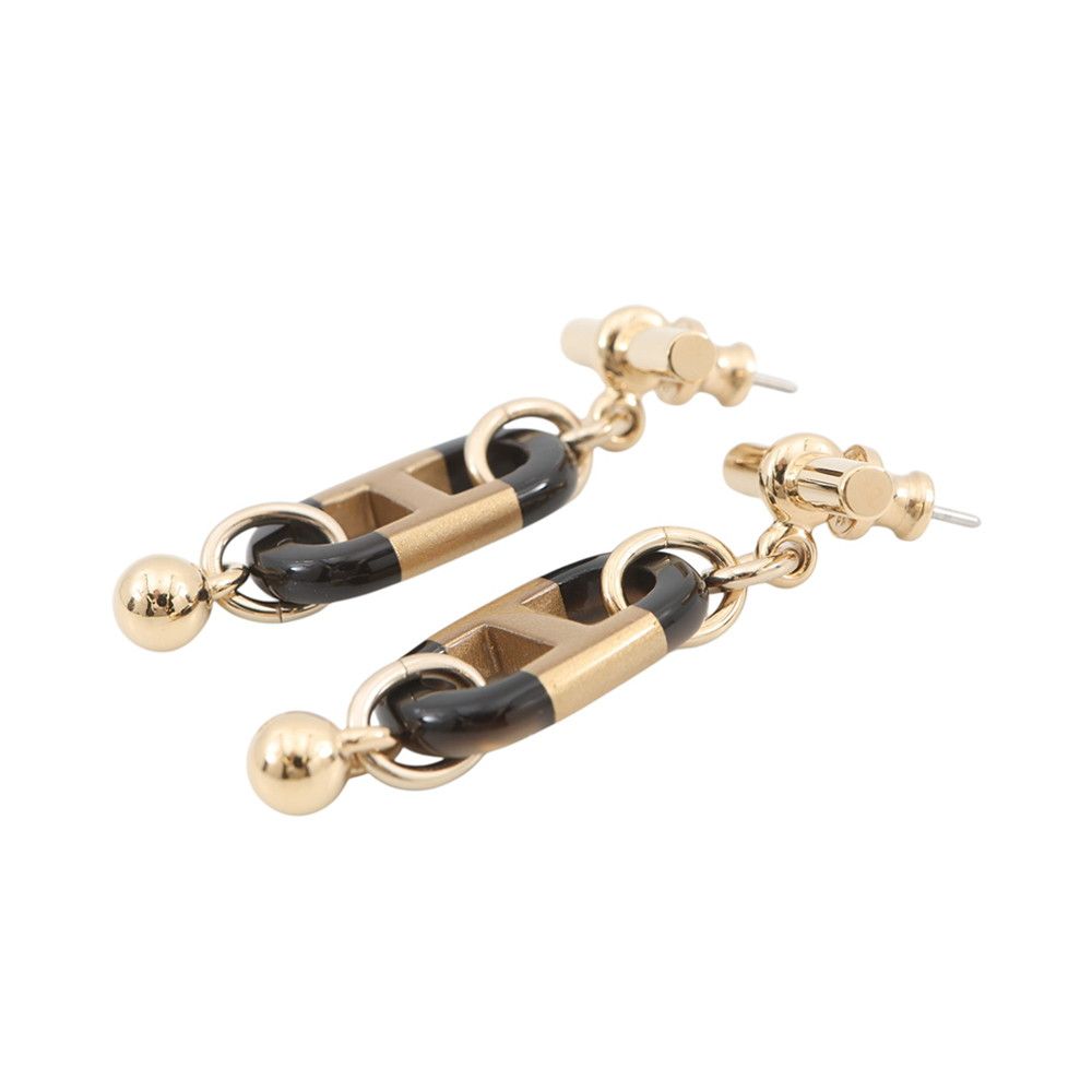 Hermes Earrings Sur Mer Buffalo Horn Metal — view 2