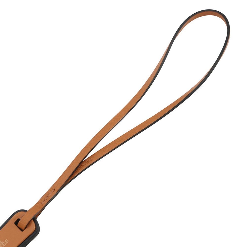 Hermes Bag Charm Oran Nano Etoupe Natural Sable Black Epsom — view 4
