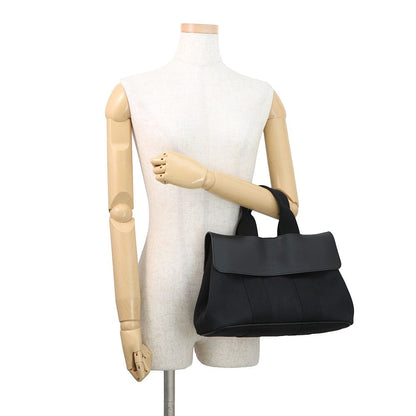 Hermes Handbag Valparaiso Black Silver Toilet Blanc Leather — view 4