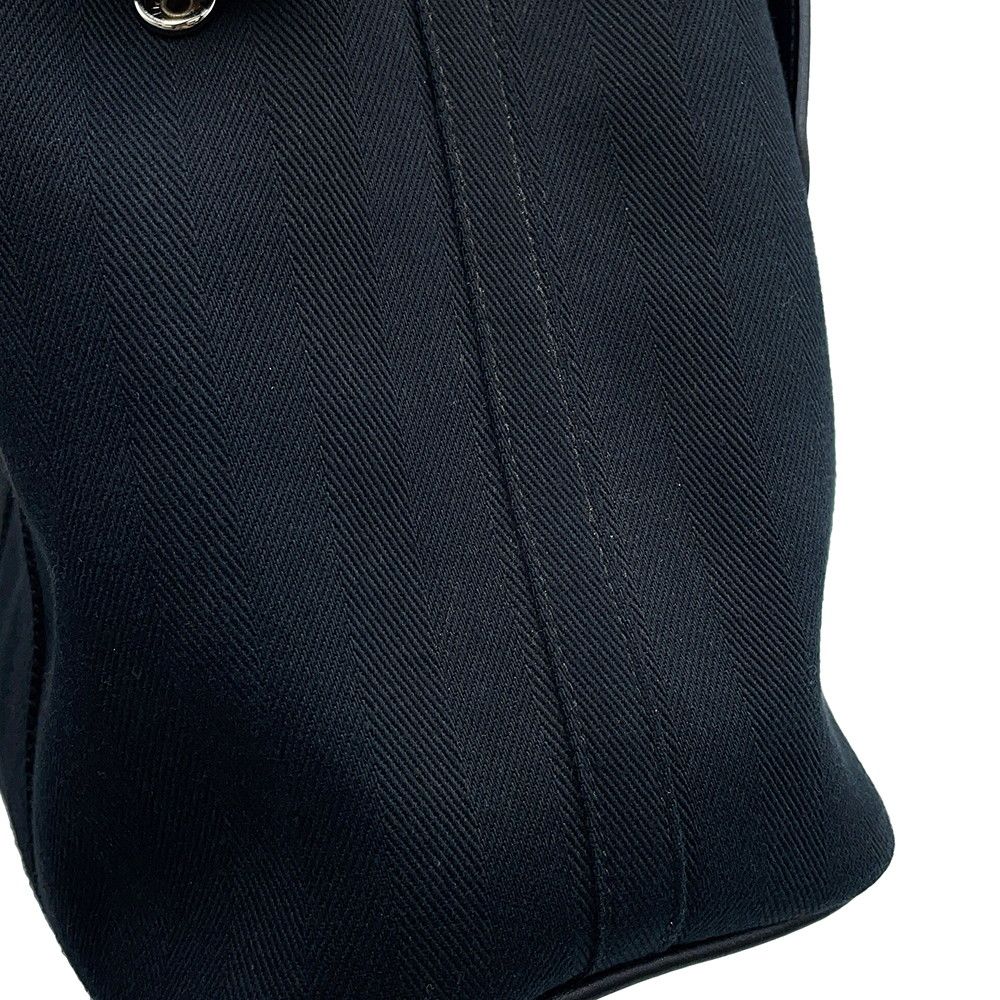 Hermes Handbag Valparaiso Black Silver Toilet Blanc Leather — view 8