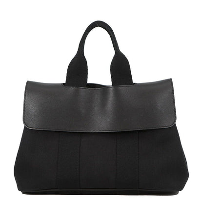 Hermes Handbag Valparaiso Black Silver Toilet Blanc Leather