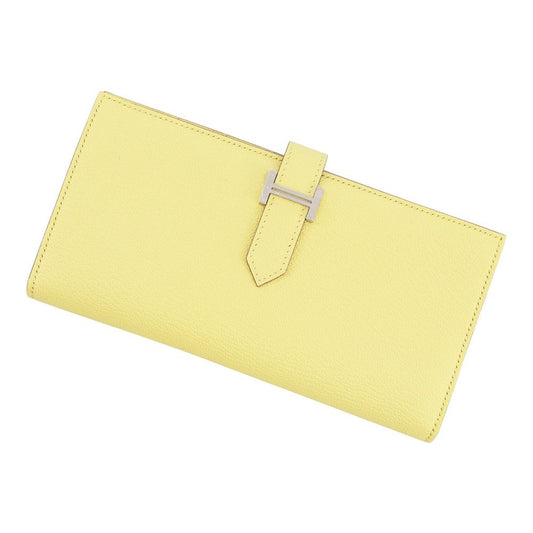 Hermes Wallet Bearn Souffle Yes Limoncello Silver Chevre Misor