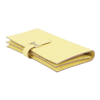 Hermes Wallet Bearn Souffle Yes Limoncello Silver Chevre Misor — view 2