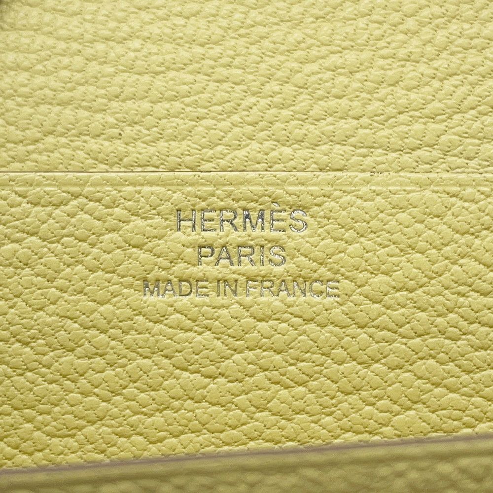 Hermes Wallet Bearn Souffle Yes Limoncello Silver Chevre Misor — view 8