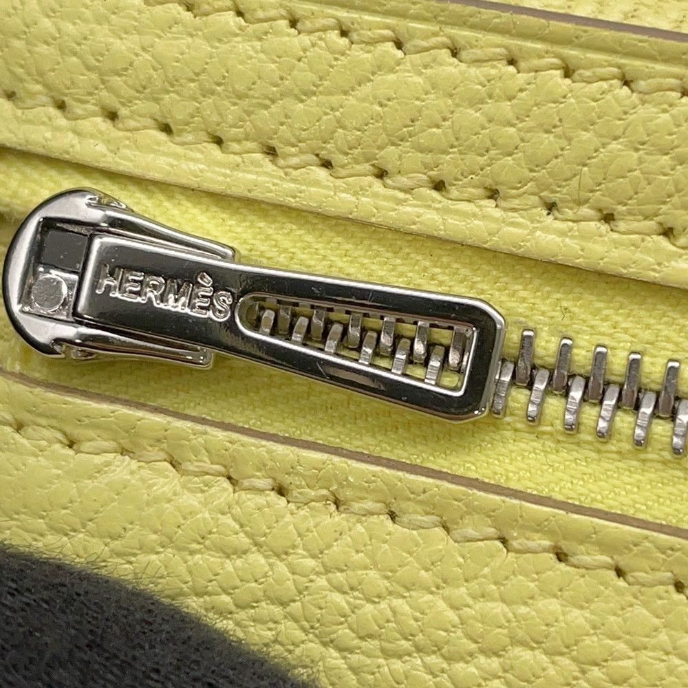 Hermes Wallet Bearn Souffle Yes Limoncello Silver Chevre Misor — view 7