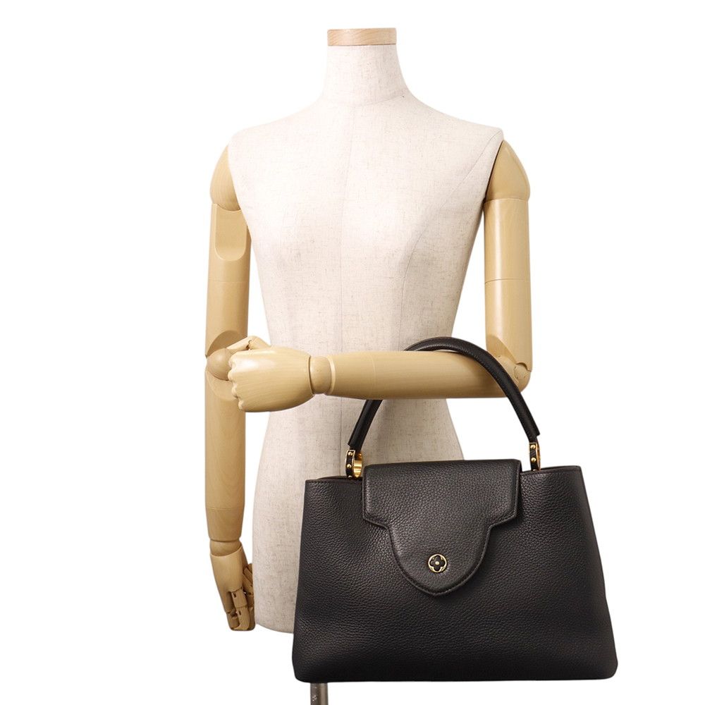 Louis Vuitton Handbag Capucines Taurillon Leather Bag Black — view 4