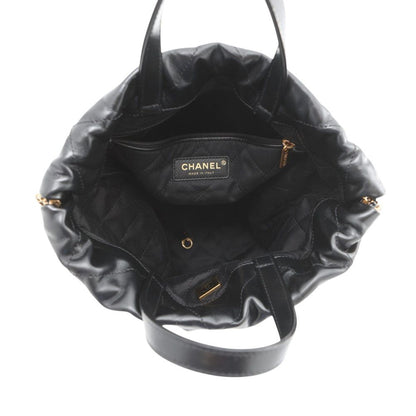 Chanel Backpack 22 Small Shiny Calfskin Black — view 5