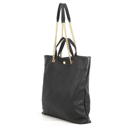 Chanel Tote Quilted CC Logo Maxi Shopping 2-Way Black — view 2