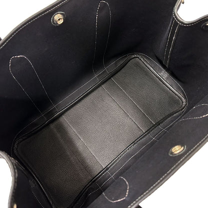 Hermes Garden Party PM Tote Toile Officier Leather Black Silver Simple — view 5