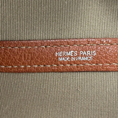 Hermes Garden Party PM Tote Toile Officier Leather Potiron Silver Orange Simple — view 6