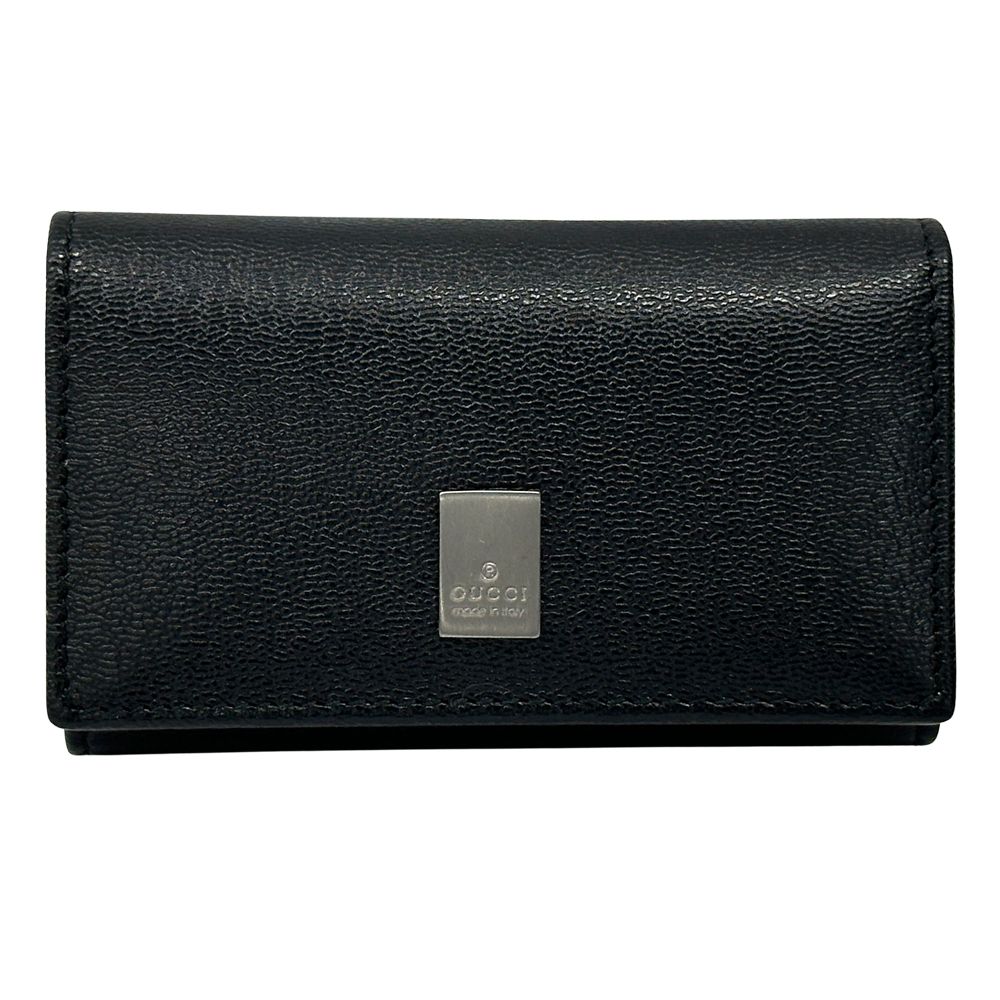 Gucci Key Case Leather Black 033 6 Key Adult Compact Small Key Holder