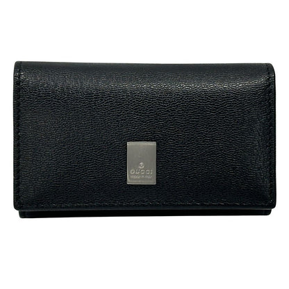 Gucci Key Case Leather Black 033 6 Key Adult Compact Small Key Holder