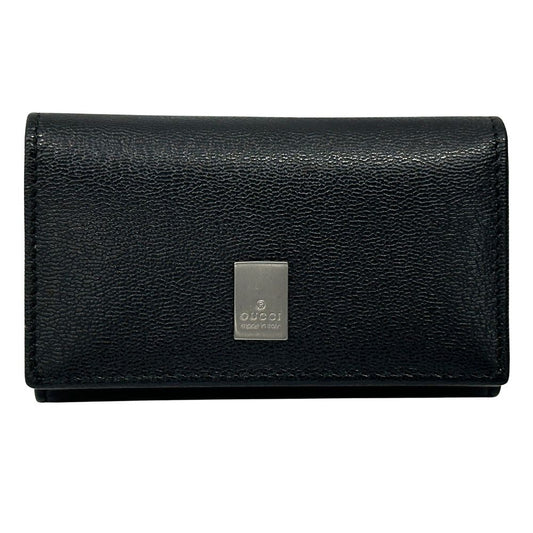 Gucci Key Case Leather Black 033 6 Key Adult Compact Small Key Holder