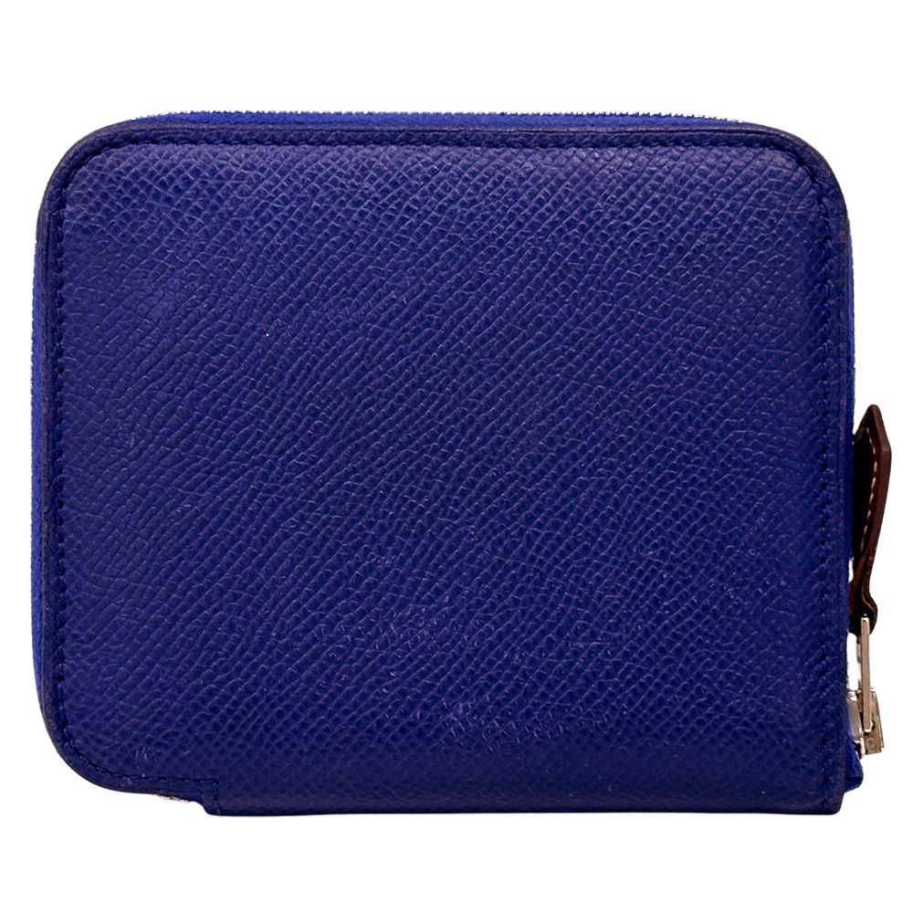 Hermes Wallet Azap Silk in Compact Bifold Veau Navy Silver