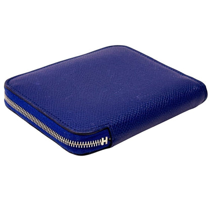 Hermes Wallet Azap Silk in Compact Bifold Veau Navy Silver — view 3
