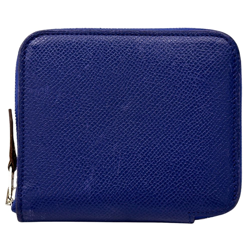 Hermes Wallet Azap Silk in Compact Bifold Veau Navy Silver — view 2
