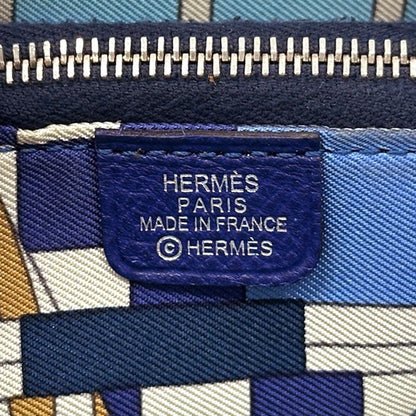 Hermes Wallet Azap Silk in Compact Bifold Veau Navy Silver — view 5