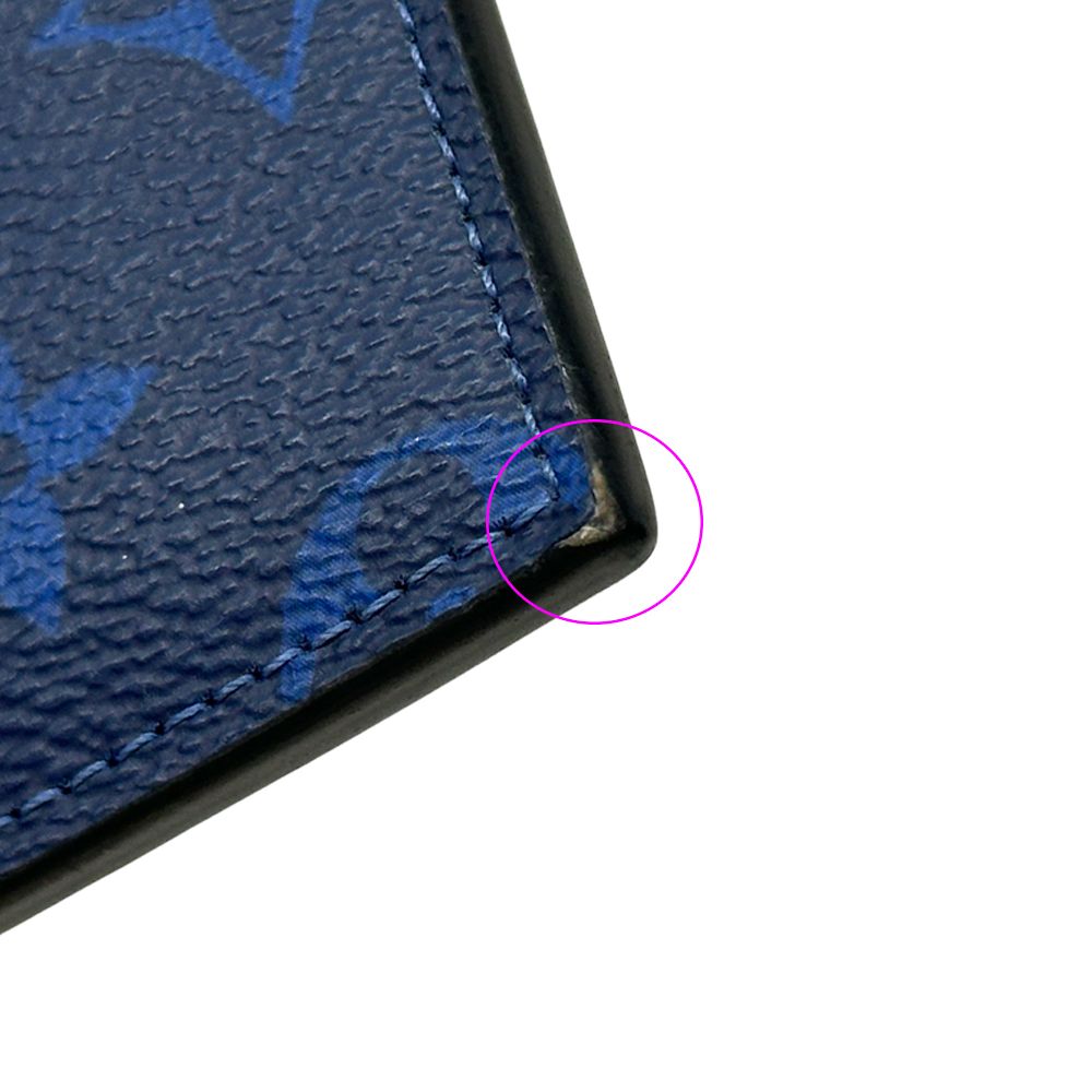 Louis Vuitton Wallet Coin Case Taigarama Card Holder Cobalt Monogram Blue — view 9