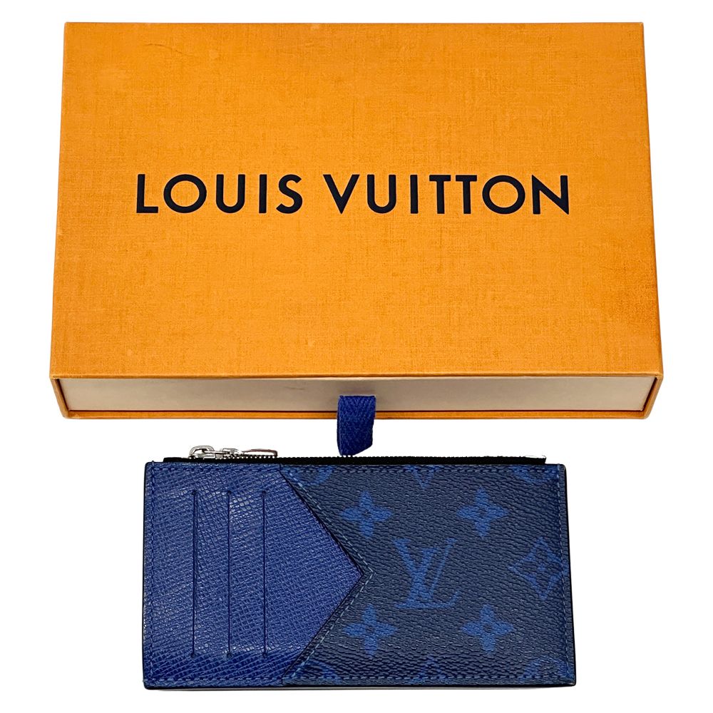 Louis Vuitton Wallet Coin Case Taigarama Card Holder Cobalt Monogram Blue — view 6