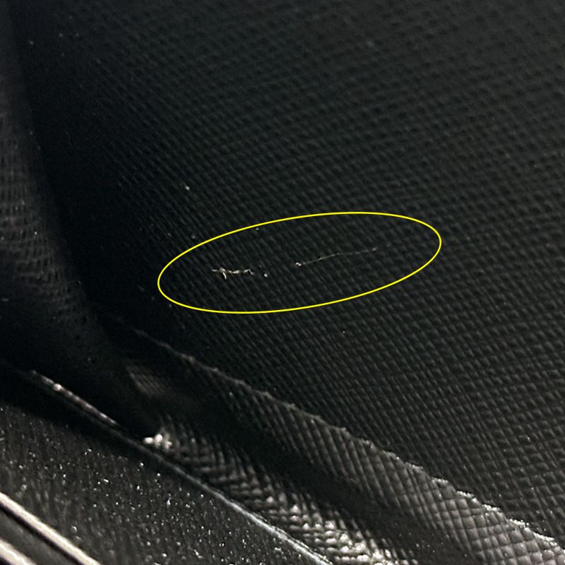 Prada Wallet Saffiano Black Zip Around Logo Simple — view 7