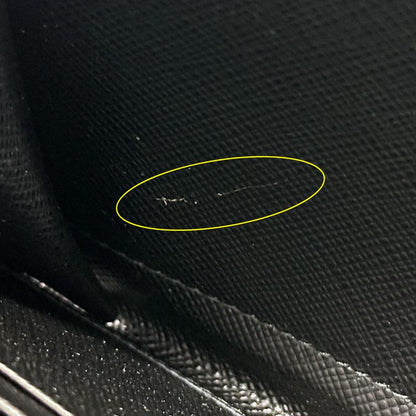 Prada Wallet Saffiano Black Zip Around Logo Simple — view 7