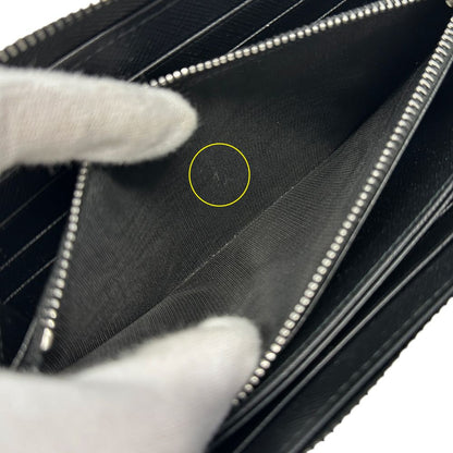 Prada Wallet Saffiano Black Zip Around Logo Simple — view 6