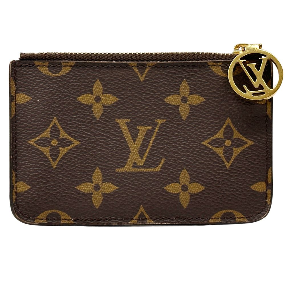 Louis Vuitton Card Case Monogram Coin Holder Apricot Orange Brown — view 2