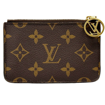 Louis Vuitton Card Case Monogram Coin Holder Apricot Orange Brown — view 2