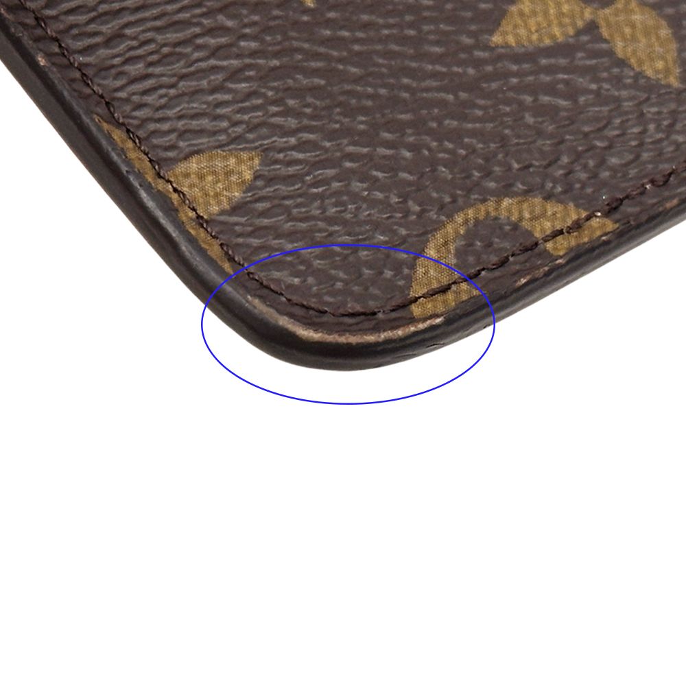 Louis Vuitton Card Case Monogram Coin Holder Apricot Orange Brown — view 8