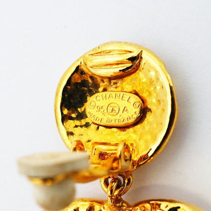 Chanel Earrings Vintage CC Logo Gold Plated — view 4
