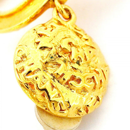 Chanel Earrings Vintage CC Logo Gold Plated — view 6