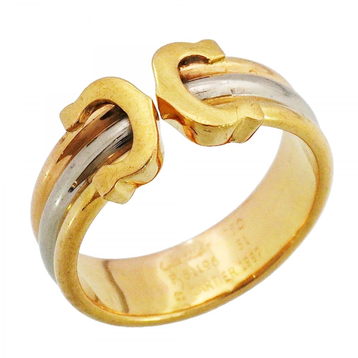 Cartier Ring 2C 18k Yellow Gold 18k White Pink